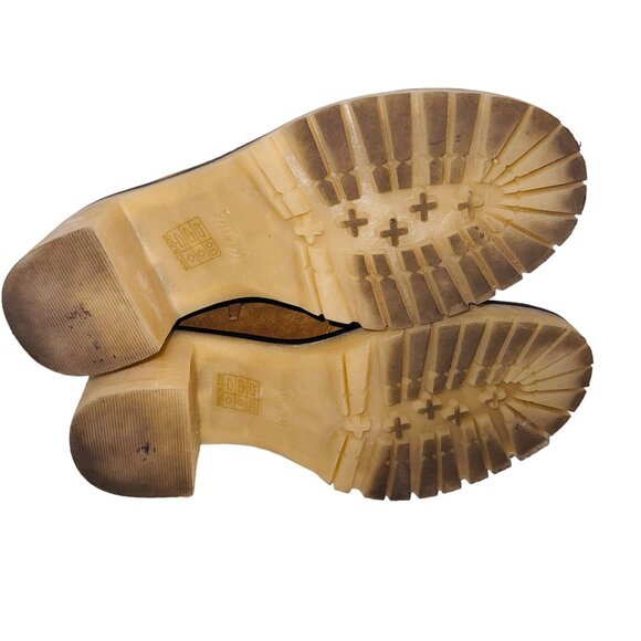 Mum Camel Suede Lace-Up Mid-Calf Boots Chunky Platform Heel Boho Retro 70s Y2K 7 - Picture 11 of 11